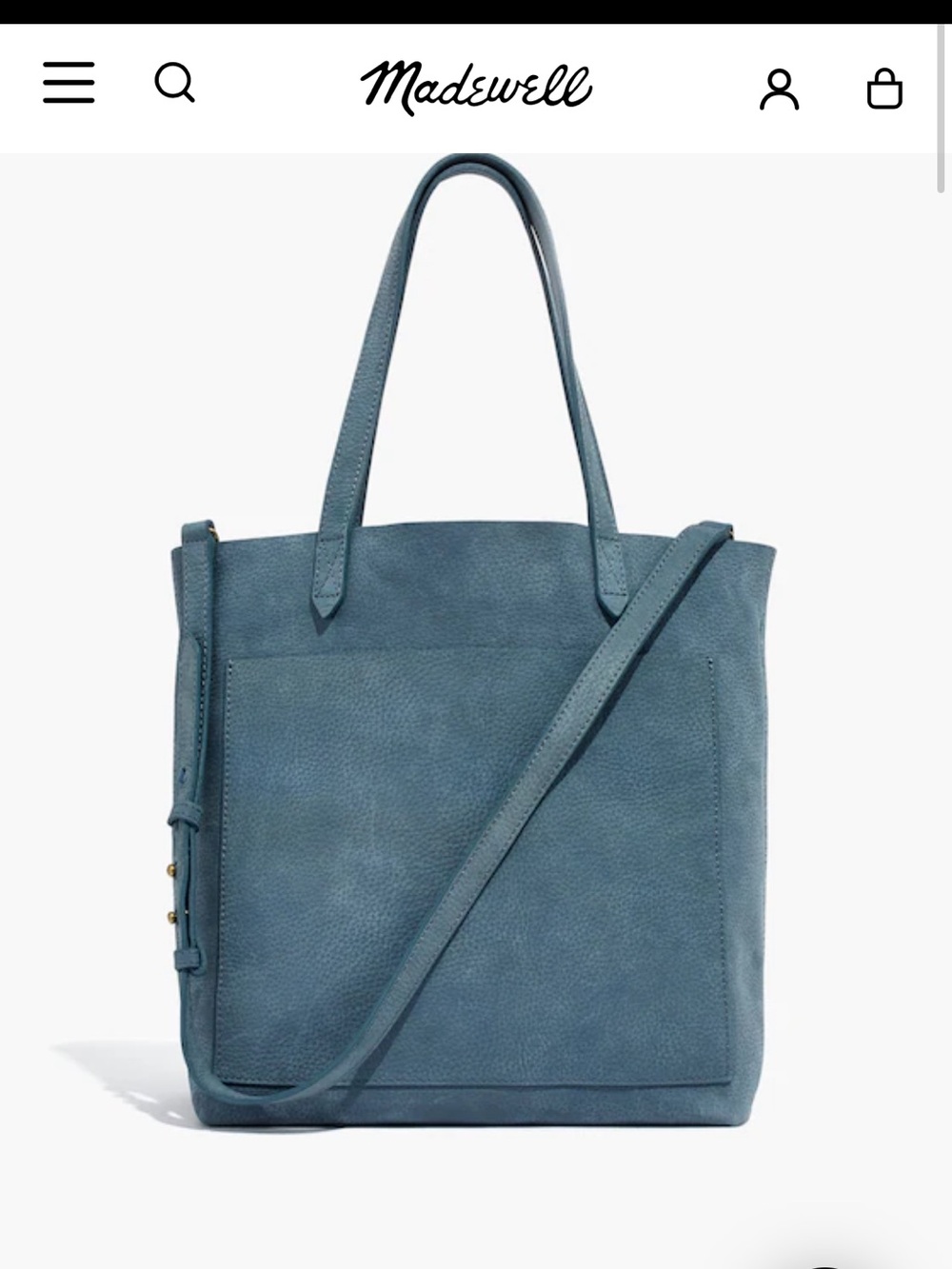 Rare Madewell The Medium Transport Tote Nubuck Pebbled trrLeather - Deep River